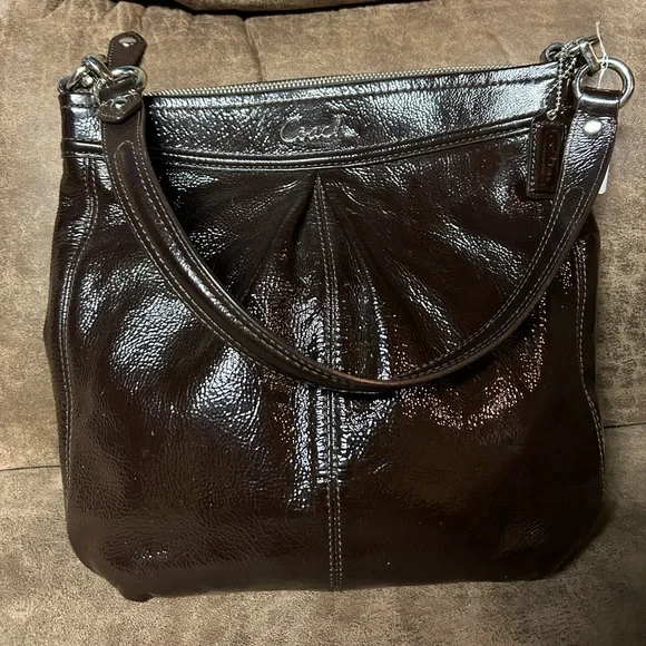 Coach Ashley Liquid Glass Patent
Leather Shoulder Bag - Picture 1 of 17